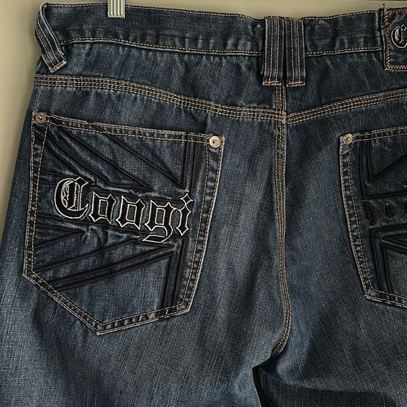 COOGI Jeans Embroidered COOGI Spellout Heritage 5 Pockets W38 L34 Urban Hip Hop - Picture 1 of 16